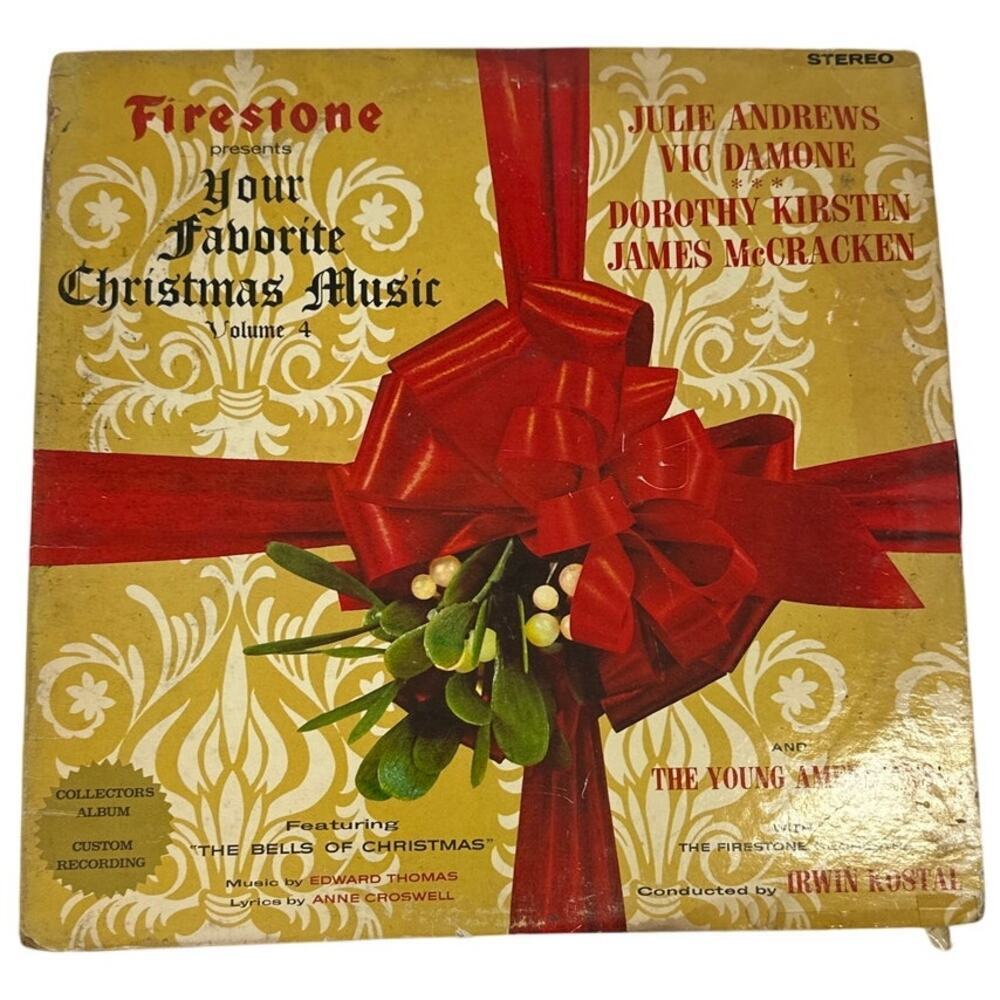 Firestone Presents Your Favorite Christmas Carols Volume 4 LP Record VTG 1965